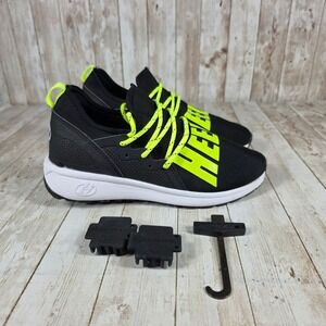 Heelys Roller Skate Shoes‎ Neon Yellow Black Sneakers Youth Size 6